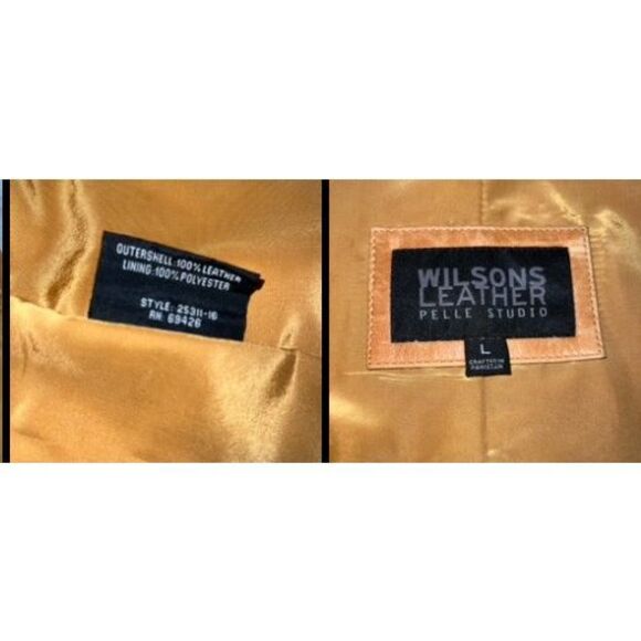 Wilsons Leather Duster Caramel Tan Trench Eyelet 70s Pearl Snaps Coat - Picture 8 of 12